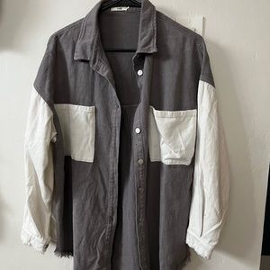 Blushing Brunette Down to Earth Colorblock Shacket